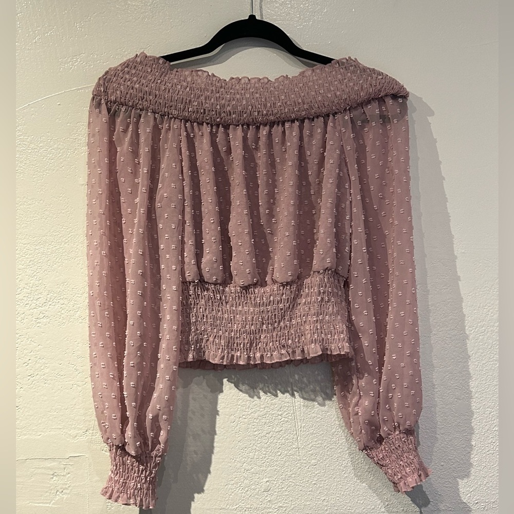 SHEIN Off the Shoulder Mauve/Pink Blouse Size 8/10